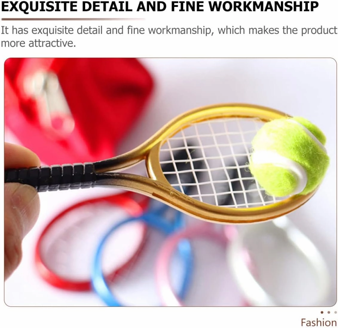6 Sets Stylish Mini Tennis Kit Craftsmanship for Home Decor DIY Mini House Random