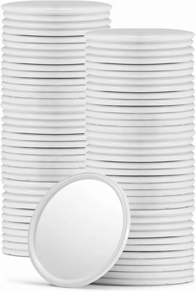 72 Pcs Compact Small Makeup Mirror Bulk, Mini Travel Pocket Mirror for Purse Women Gift Favor (Round, White)
