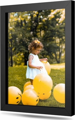 7x11 Black Picture Frame Real Glass Wall Hanging | 11x7 Living Room Artwork Poster Photo Print
