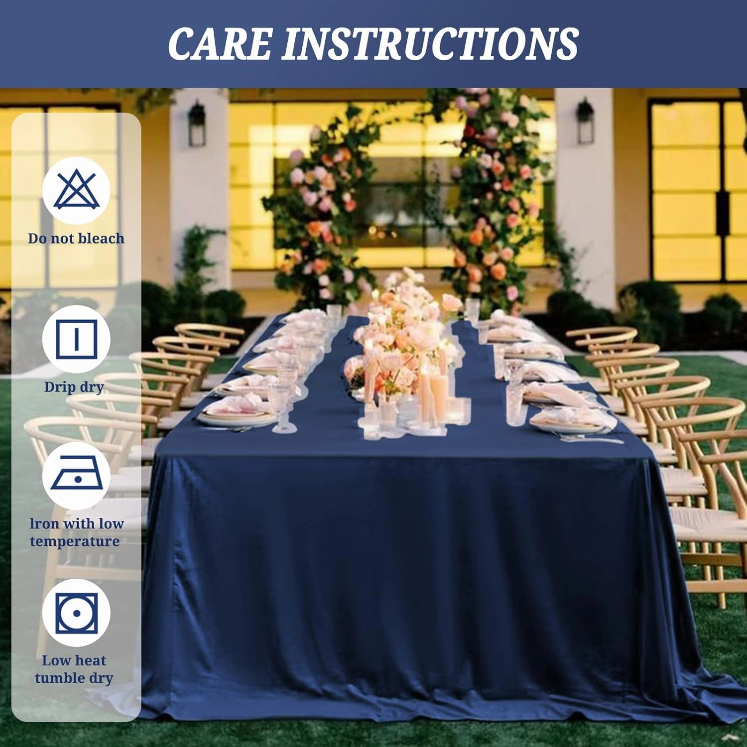 8 Pack 60 x 126 Inch Rectangle Tablecloth, Navy Blue Tablecloth for 8 Feet Rectangle Tables, Stain and Wrinkle Resistant Washable Fabric Table Cloth for Wedding Dining Table Buffet Parties Camping