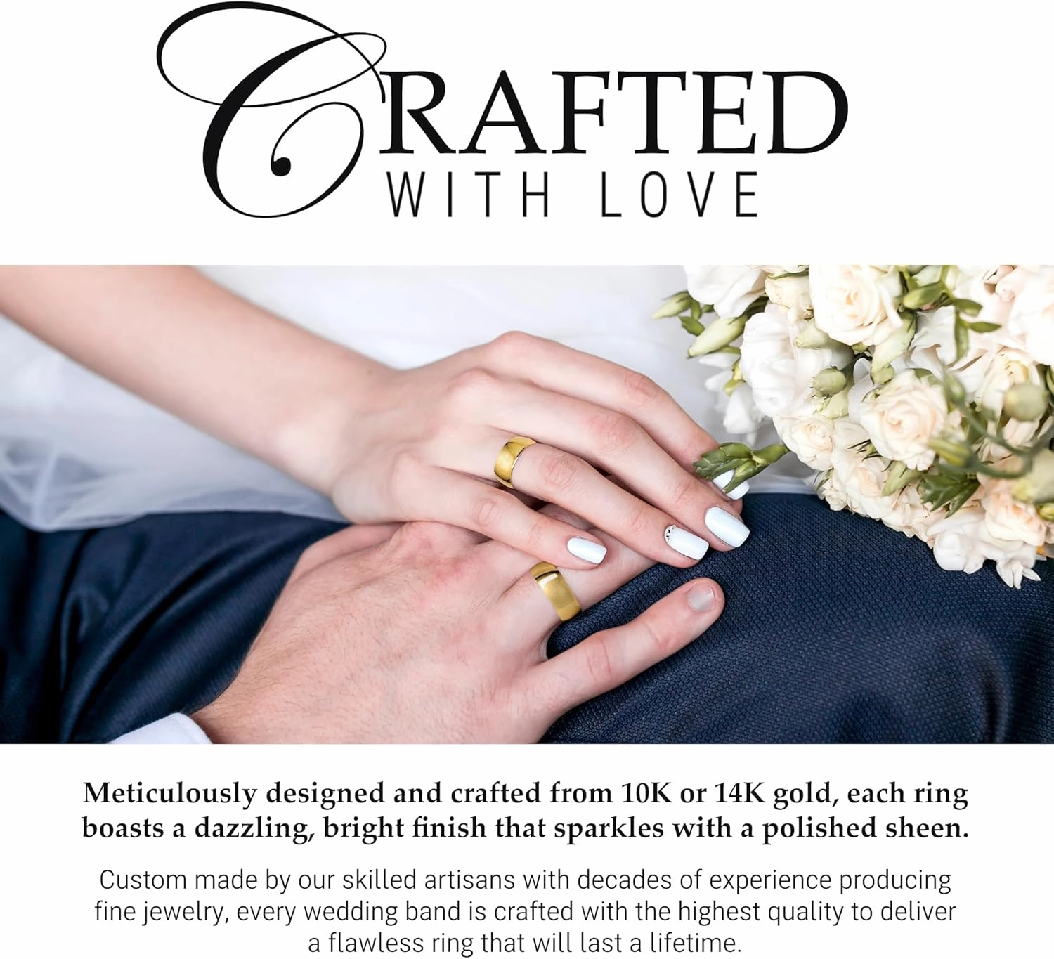 8mm Solid Gold Wedding Bands for Women or Men, 10k or 14k Gold Rings, Comfort Fit Womens and Mens Wedding Ring - Premium Collection from EWB