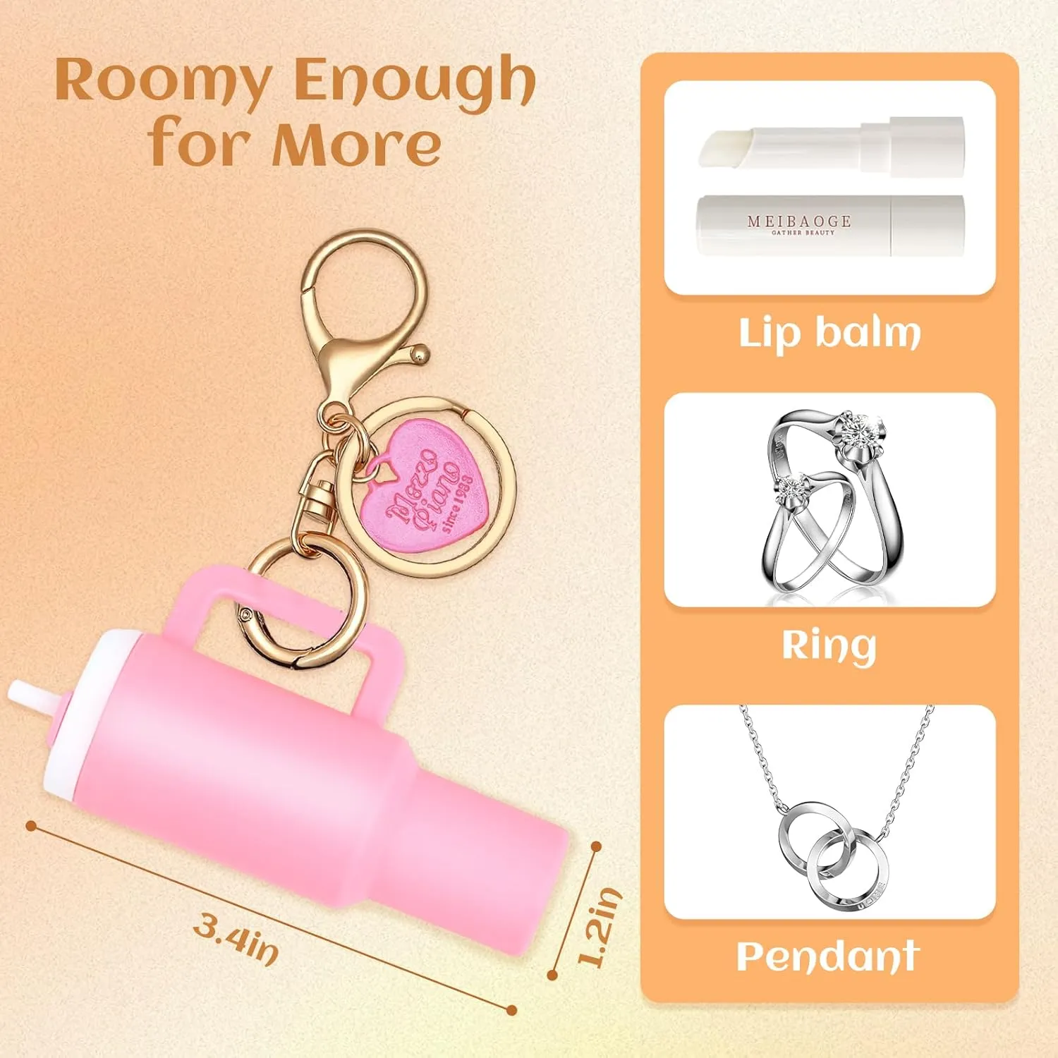 8pcs Mini Tumbler Keychain for Stanley Cup Cute Key Chain Charms Chapstick Holder for Women Purse Handbag Backpack