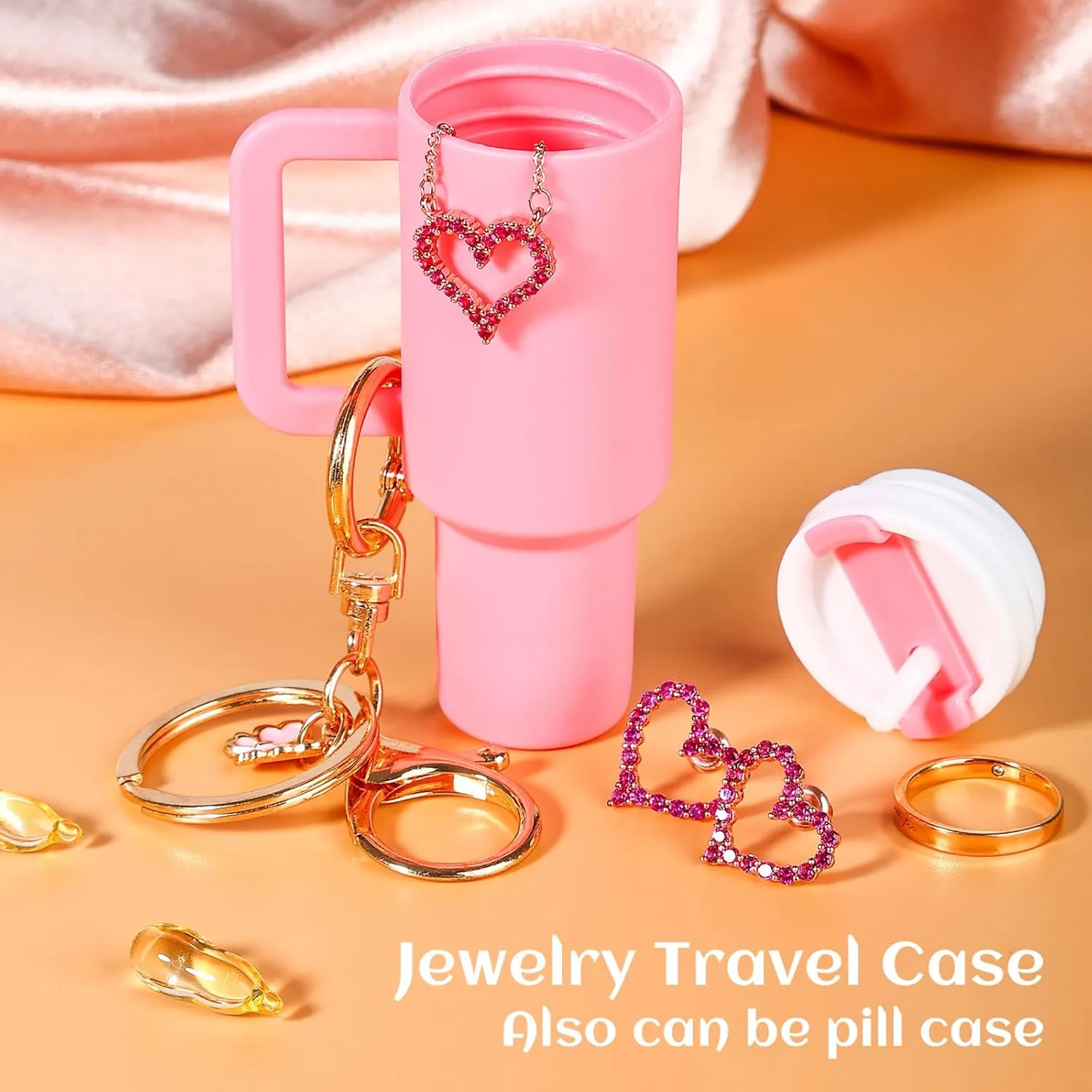 8pcs Mini Tumbler Keychain for Stanley Cup Cute Key Chain Charms Chapstick Holder for Women Purse Handbag Backpack