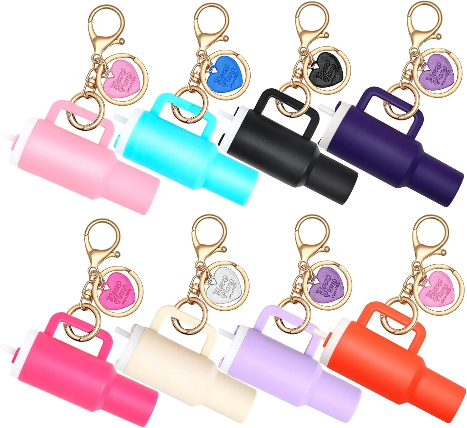 8pcs Mini Tumbler Keychain for Stanley Cup Cute Key Chain Charms Chapstick Holder for Women Purse Handbag Backpack