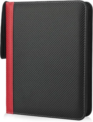 9 Pockets Trading Card Binder with Sleeves Card Organizer, 900 Double Sided Pocket PU Card Collection Binder, Baseball Binder,for Sports Card, MTG, TCG Yugioh Card (Red)