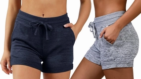 90 Degree by Reflex Soft Comfy Activewear Lounge Shorts with Pockets and Drawstring for Women