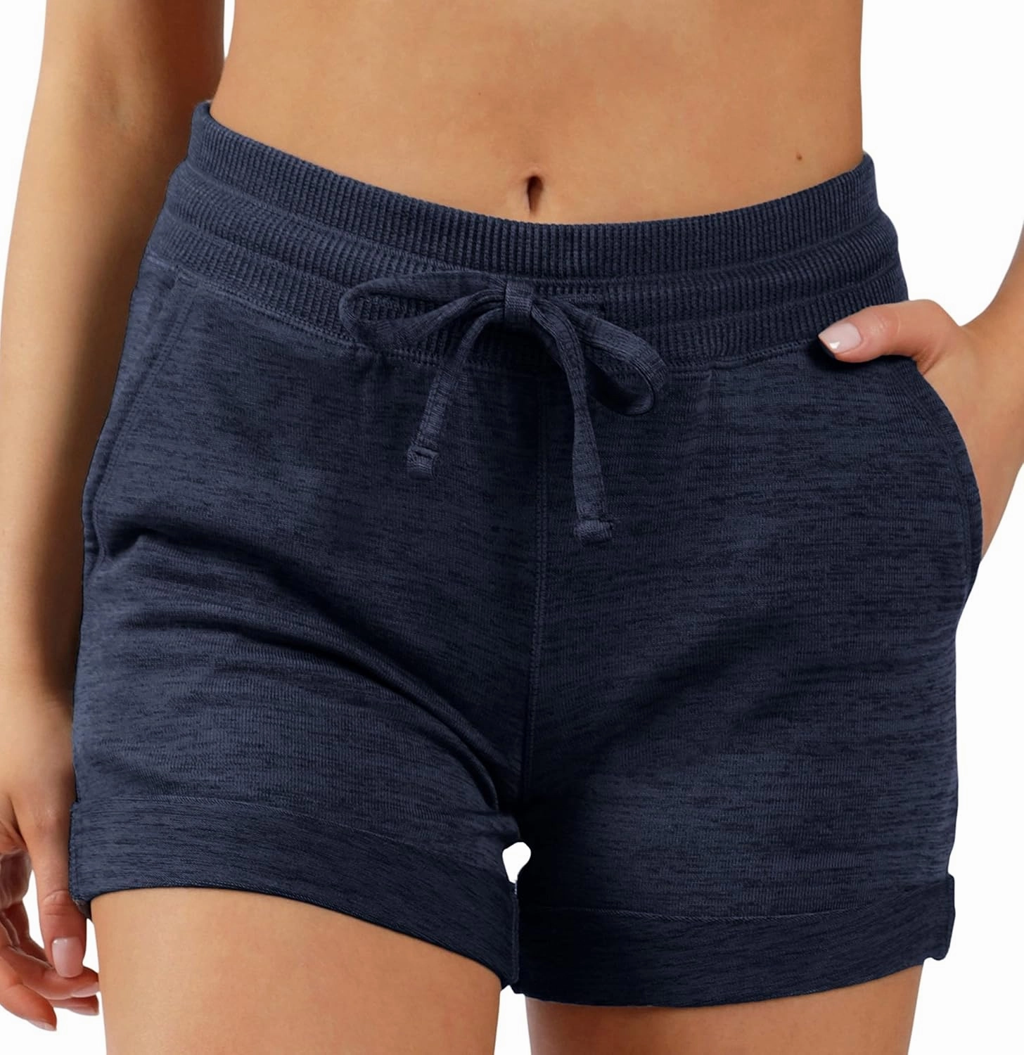 90 Degree by Reflex Soft Comfy Activewear Lounge Shorts with Pockets and Drawstring for Women