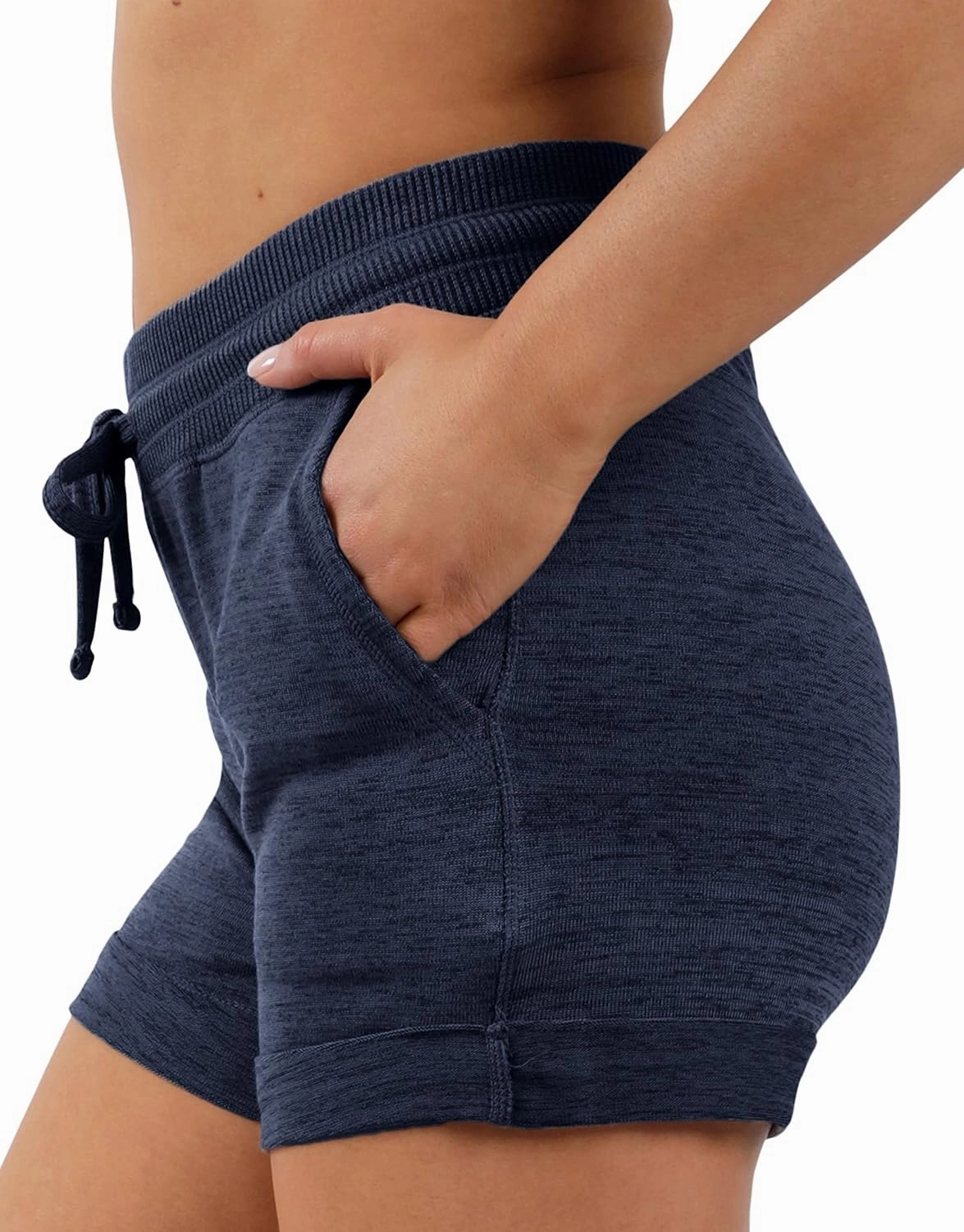 90 Degree by Reflex Soft Comfy Activewear Lounge Shorts with Pockets and Drawstring for Women