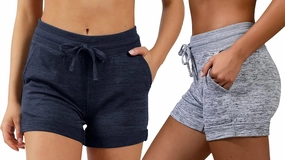 90 Degree By Reflex Womens Soft Sweat Shorts High Waisted Drawstring Lounge Shorts with Pockets