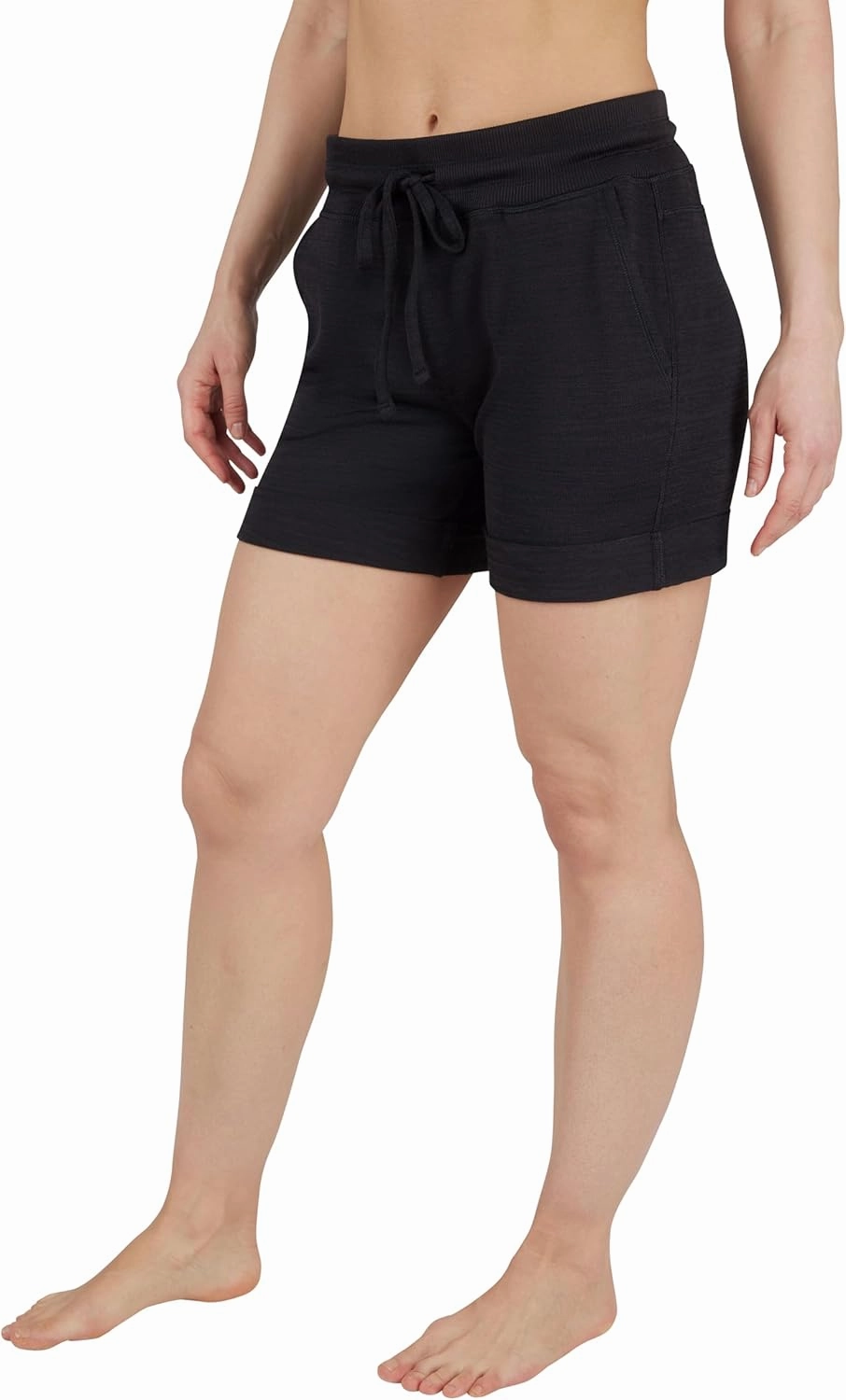90 Degree By Reflex Womens Soft Sweat Shorts High Waisted Drawstring Lounge Shorts with Pockets
