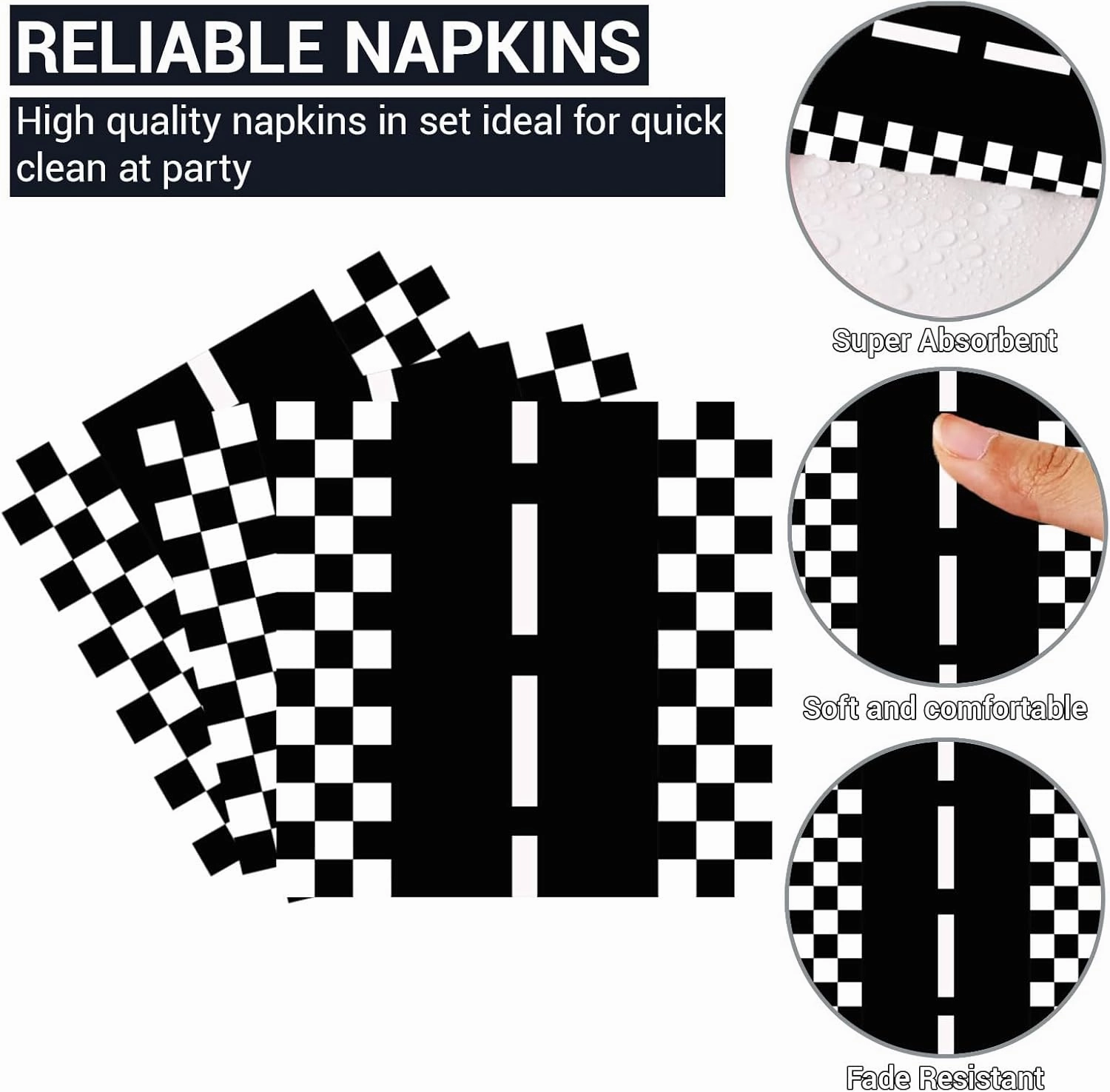 96 Pcs Race Car Party Plates and Napkins Set Include Wheels Track Napkins Black Forks, Disposable Racing Themed Birthday Dinnerware for Boys Birthday Decorations, Serves 24