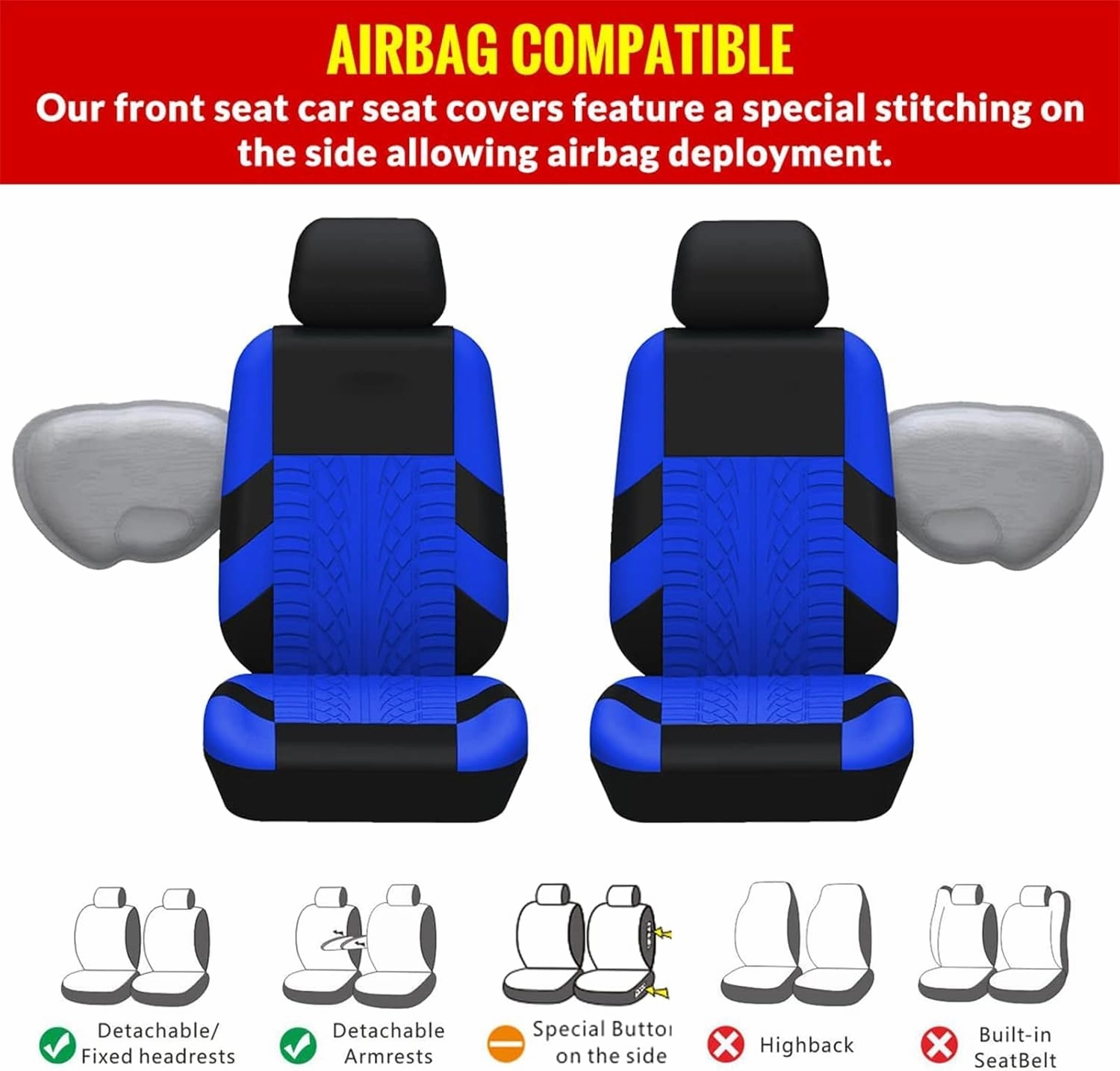 9pcs Car Seat Covers for Nissan Qashqai J11 Visia/Acenta/N-Connecta/N-Vision/Tekna, Cloth Car Seat Cushion Full Set Breathable Washable Front Rear Protectors Accessories,Blue