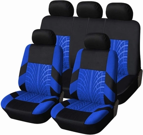 9pcs Car Seat Covers for Nissan Qashqai J11 Visia/Acenta/N-Connecta/N-Vision/Tekna, Cloth Car Seat Cushion Full Set Breathable Washable Front Rear Protectors Accessories,Blue