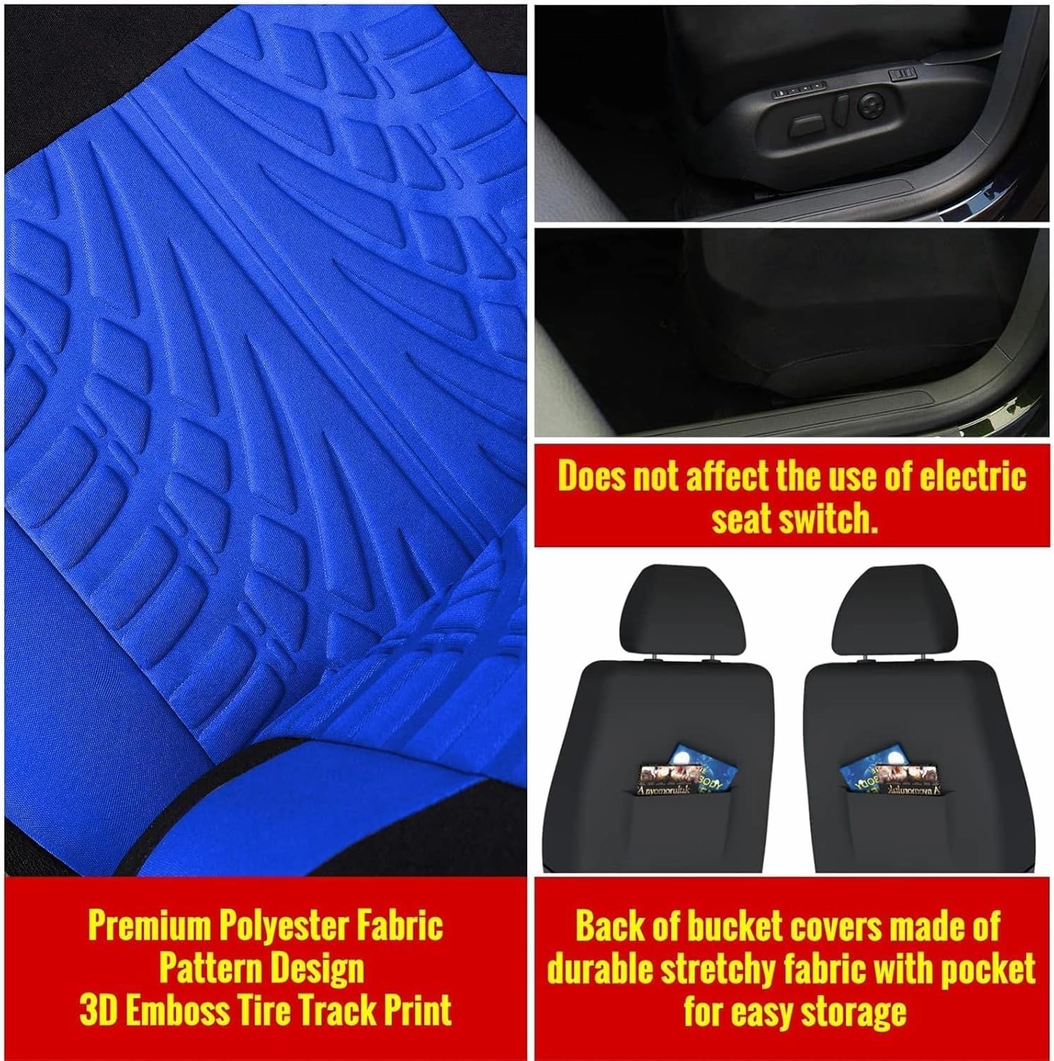 9pcs Car Seat Covers for Nissan Qashqai J11 Visia/Acenta/N-Connecta/N-Vision/Tekna, Cloth Car Seat Cushion Full Set Breathable Washable Front Rear Protectors Accessories,Blue
