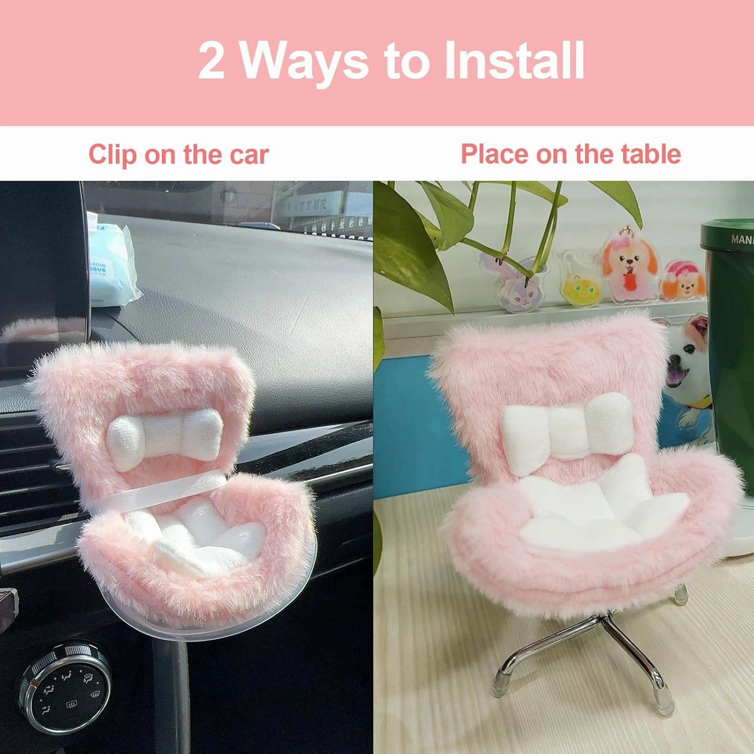 Accessories for 10-17cm Dolls, Doll Car Seat with Clip onto Car Air Vent, Includes Seat Leg for Desktop Display (Blue)