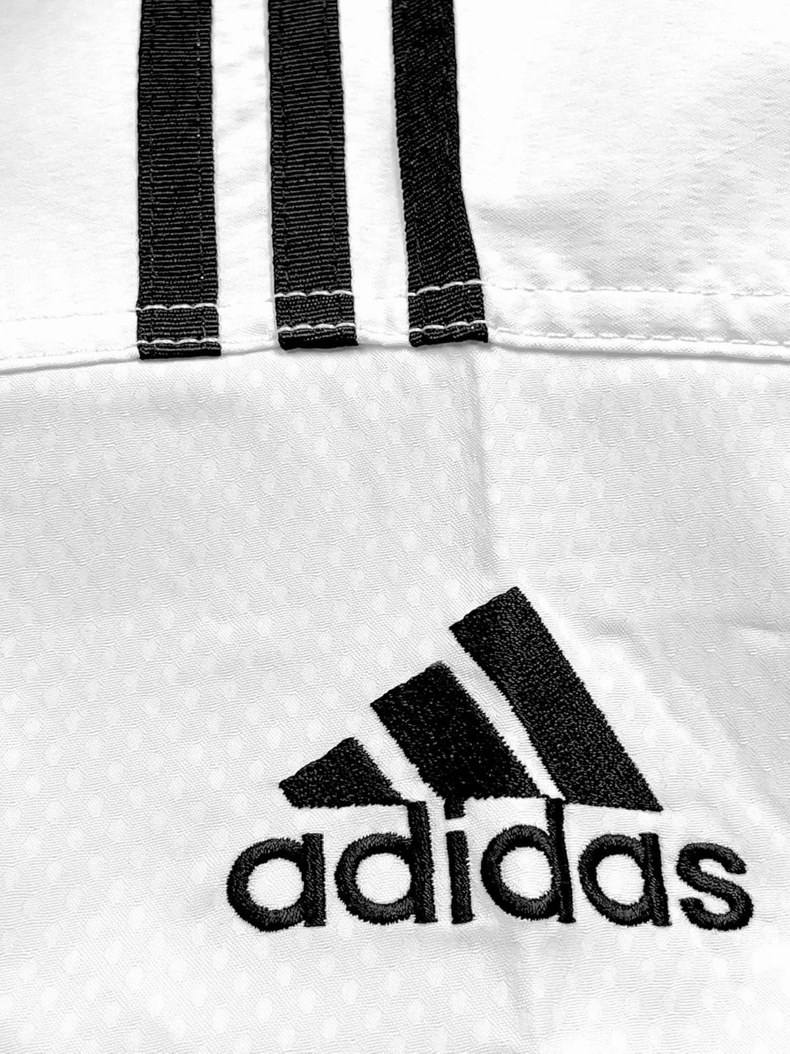 adidas Eco Fighter 3 Taekwondo Black V-Neck Ultralight Sparring Uniform w/ 3 Stripes - 100% Polyester