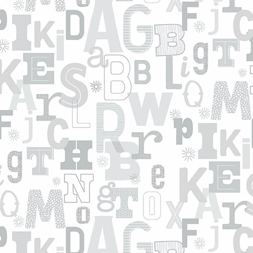Adorable Alphabet Tonal Alphabet Light Grey 13021-08