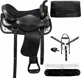 Adult Classic Quality Handmade Synthetic Premium Comfort Western Barrel Racing Trail Equestrian Horse Saddle Tack Size 15" to 17" inches Seat