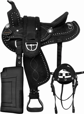 Adult Classic Quality Handmade Synthetic Premium Comfort Western Barrel Racing Trail Equestrian Horse Saddle Tack Size 16-17" inches Seat Available