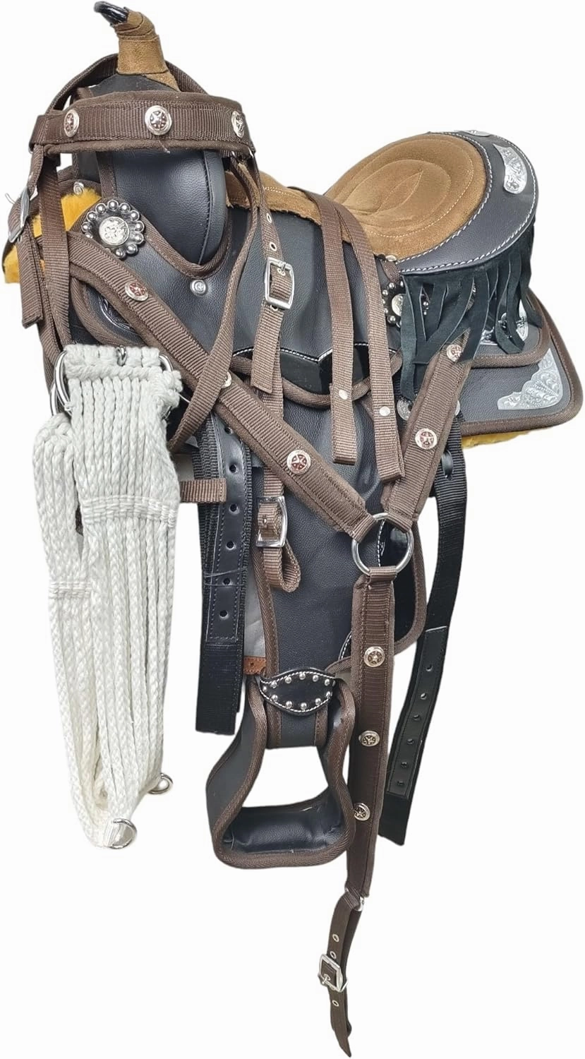 Adult Classic Quality Synthetic Premium Comfort Western Barrel Racing Trail Equestrian Horse Saddle Size 14" to 18" inches Seat