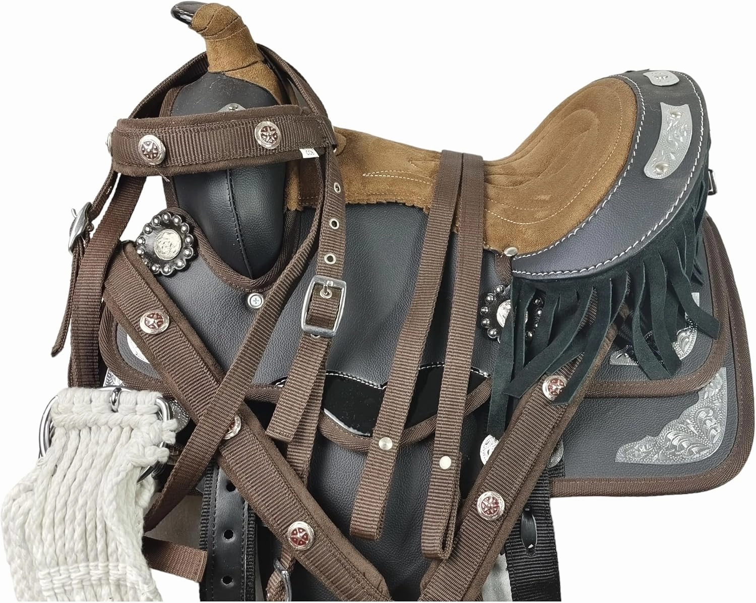 Adult Classic Quality Synthetic Premium Comfort Western Barrel Racing Trail Equestrian Horse Saddle Size 14" to 18" inches Seat