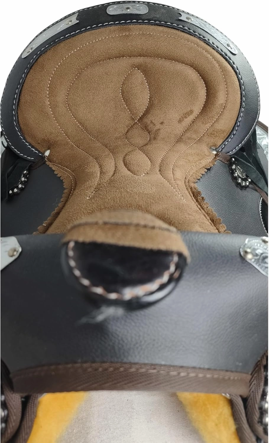 Adult Classic Quality Synthetic Premium Comfort Western Barrel Racing Trail Equestrian Horse Saddle Size 14" to 18" inches Seat