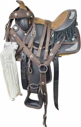 Adult Classic Quality Synthetic Premium Comfort Western Barrel Racing Trail Equestrian Horse Saddle Size 14" to 18" inches Seat