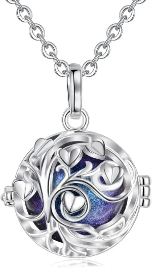 AEONSLOVE Harmony Ball Pregnancy Bola Necklace, Tree of Love Angel Chime Caller Bell Pendant Necklaces for Women, Mom to be Gift, 30"& 45" Chain