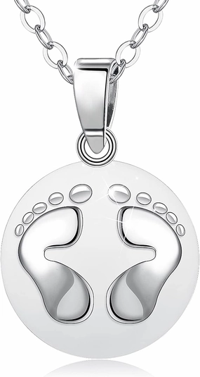 AEONSLOVE Baby Feet Harmony Ball Necklace Angel Chime Caller Necklace Balls for Women Bola Necklace Rattle Pendant Necklace Soothing Musical Necklace for Expecting Mothers - 30 & 45 Inch Chain