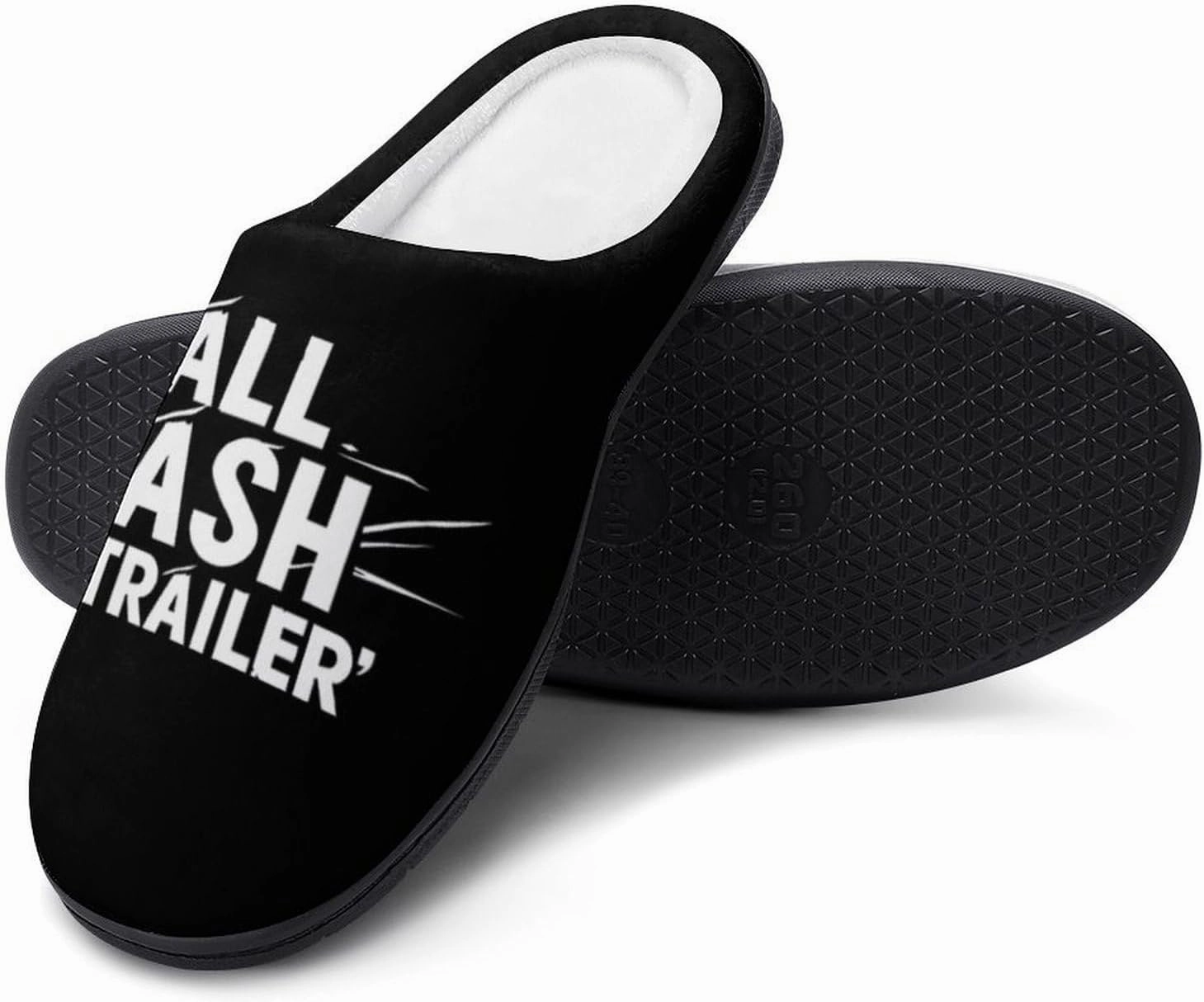 All Trash No Trailer Casual Mens Slippers Warm Soft Comfy Slip On House Shoes Indoor Outdoor