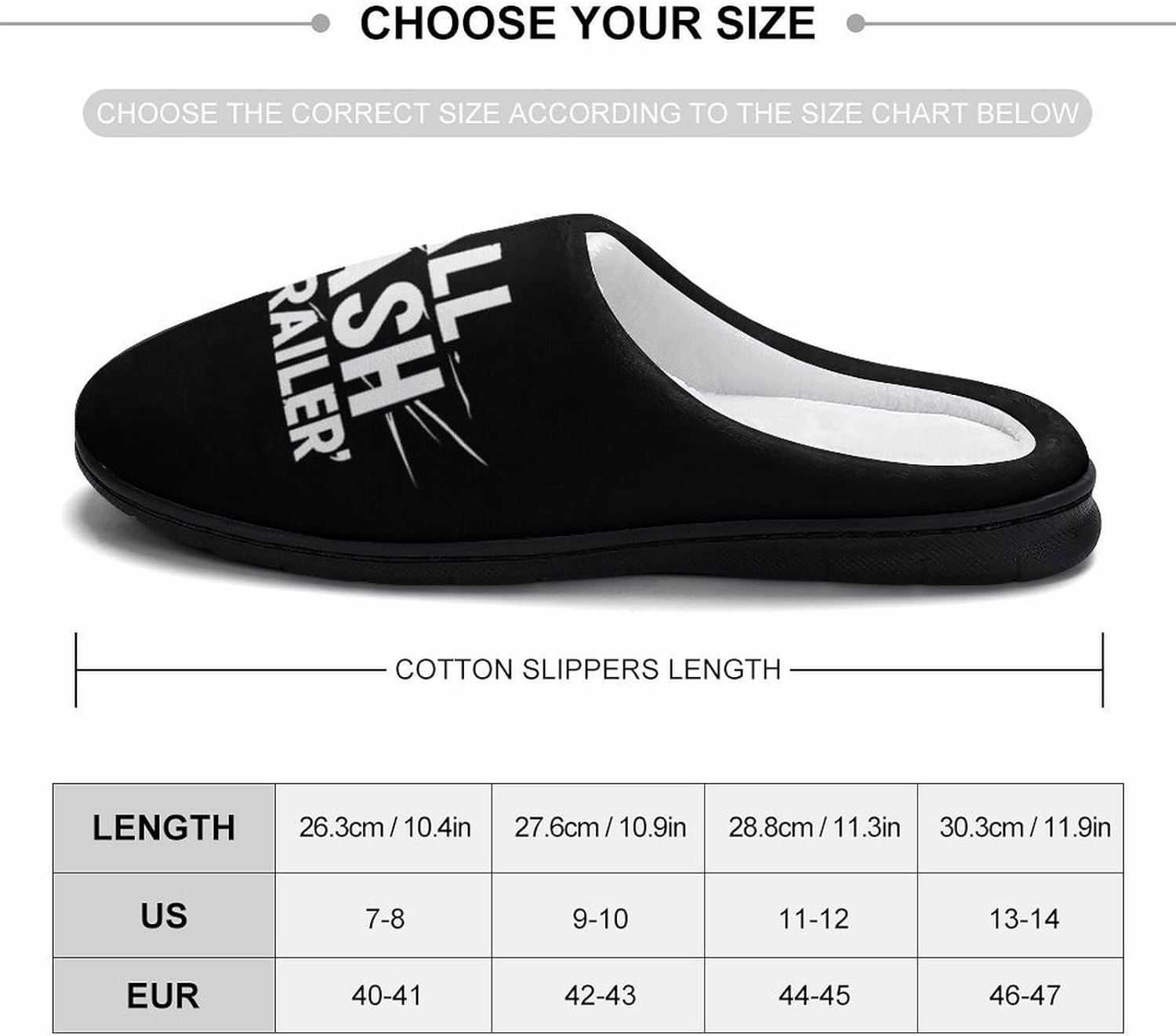 All Trash No Trailer Casual Mens Slippers Warm Soft Comfy Slip On House Shoes Indoor Outdoor