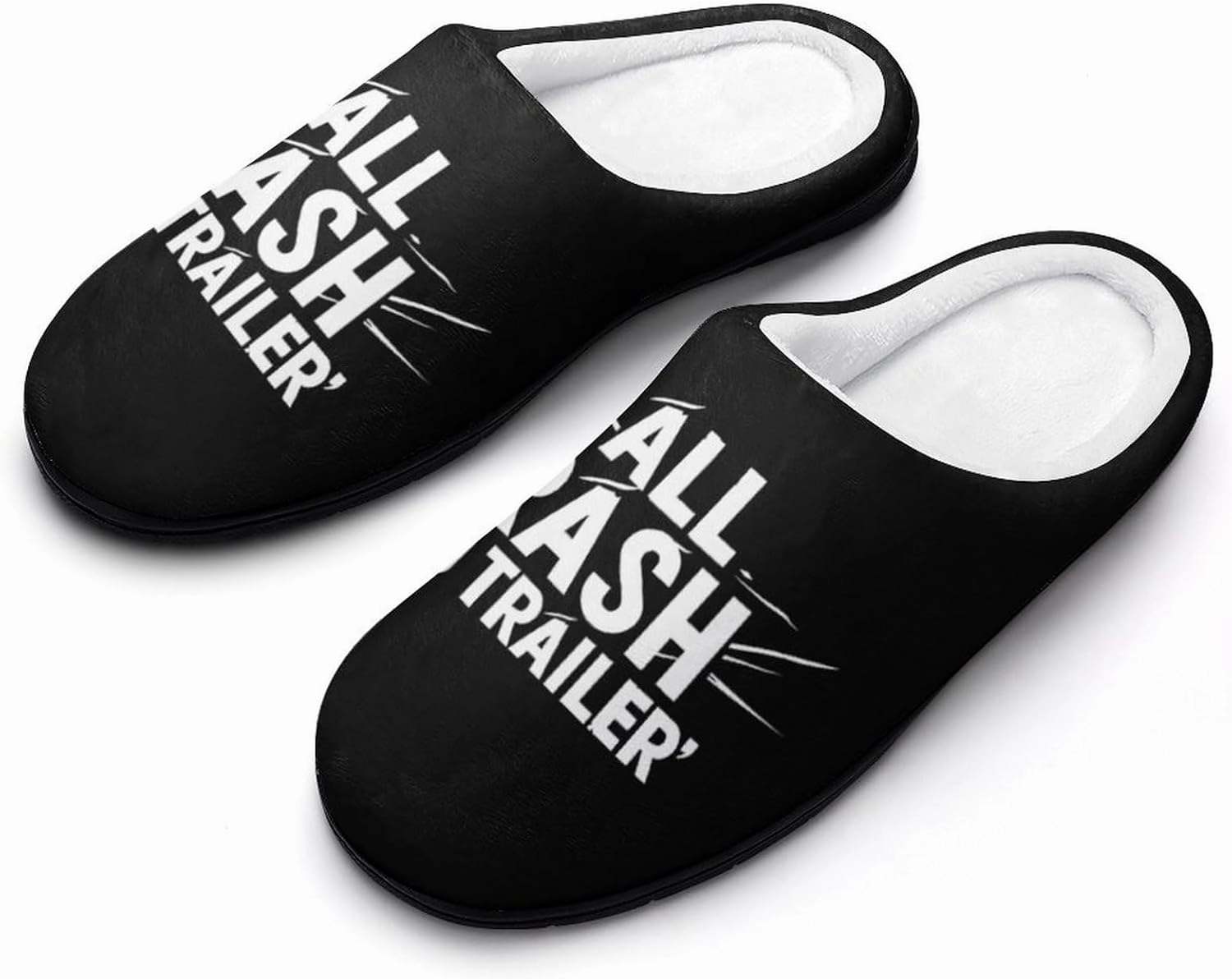 All Trash No Trailer Casual Mens Slippers Warm Soft Comfy Slip On House Shoes Indoor Outdoor