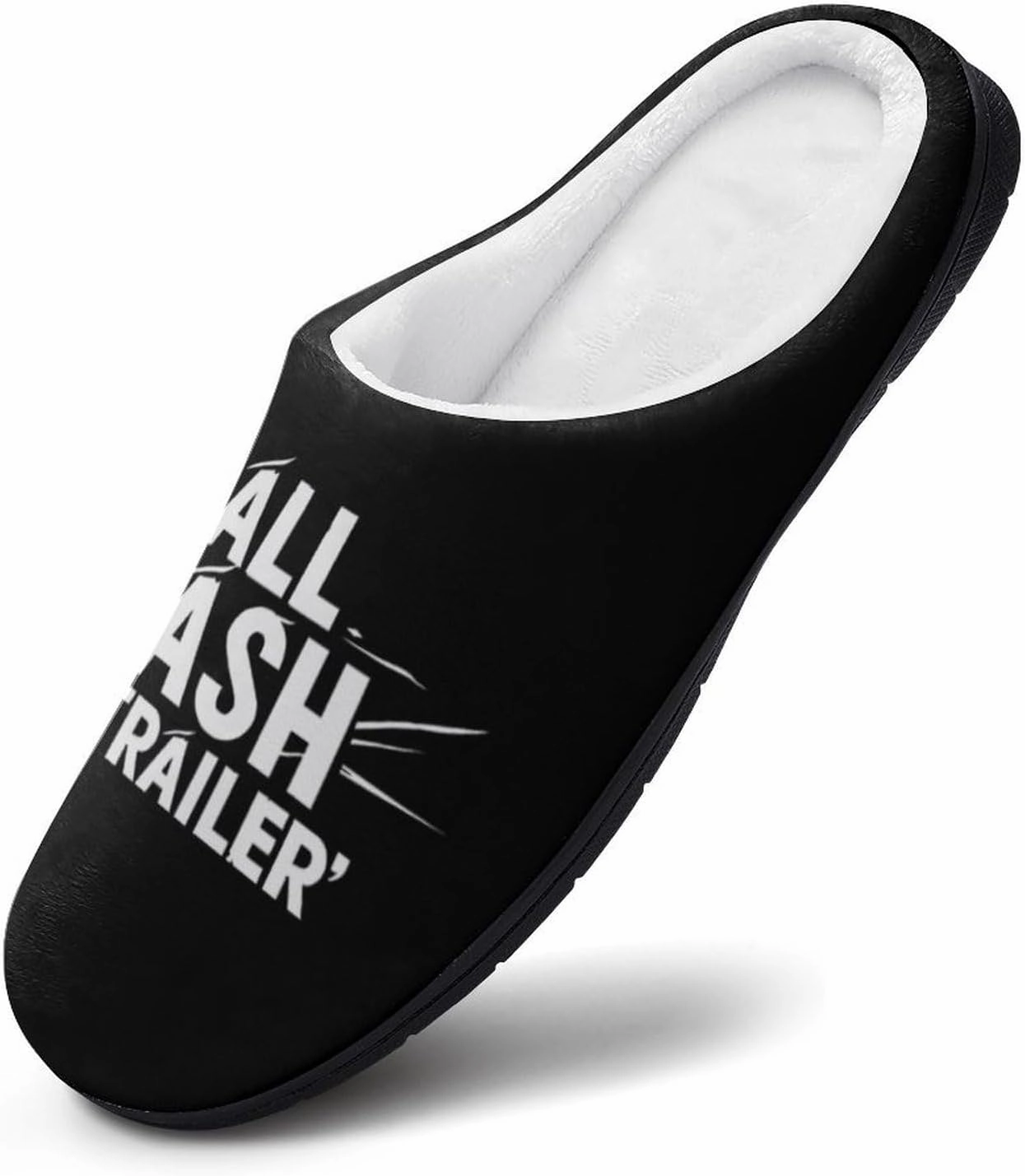 All Trash No Trailer Casual Mens Slippers Warm Soft Comfy Slip On House Shoes Indoor Outdoor