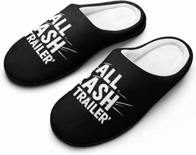 All Trash No Trailer Casual Mens Slippers Warm Soft Comfy Slip On House Shoes Indoor Outdoor