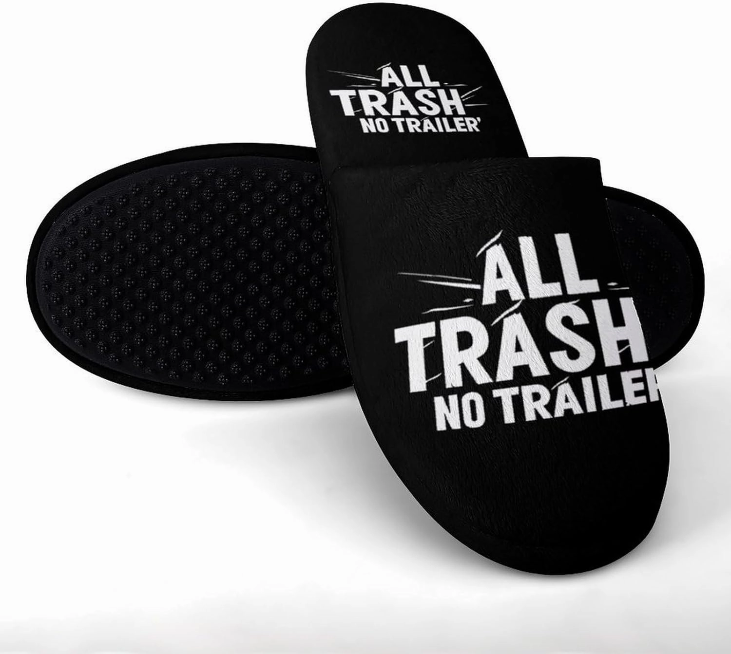 All Trash No Trailer Soft Slippers for Women Anti-skid House Shoes for Spa Hotel Guest Bride Travel