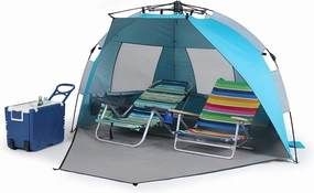ALPHA CAMP Beach Tent Easy Up 2 Person Sun Shelter - 8'5 x 4'5 Navy Blue