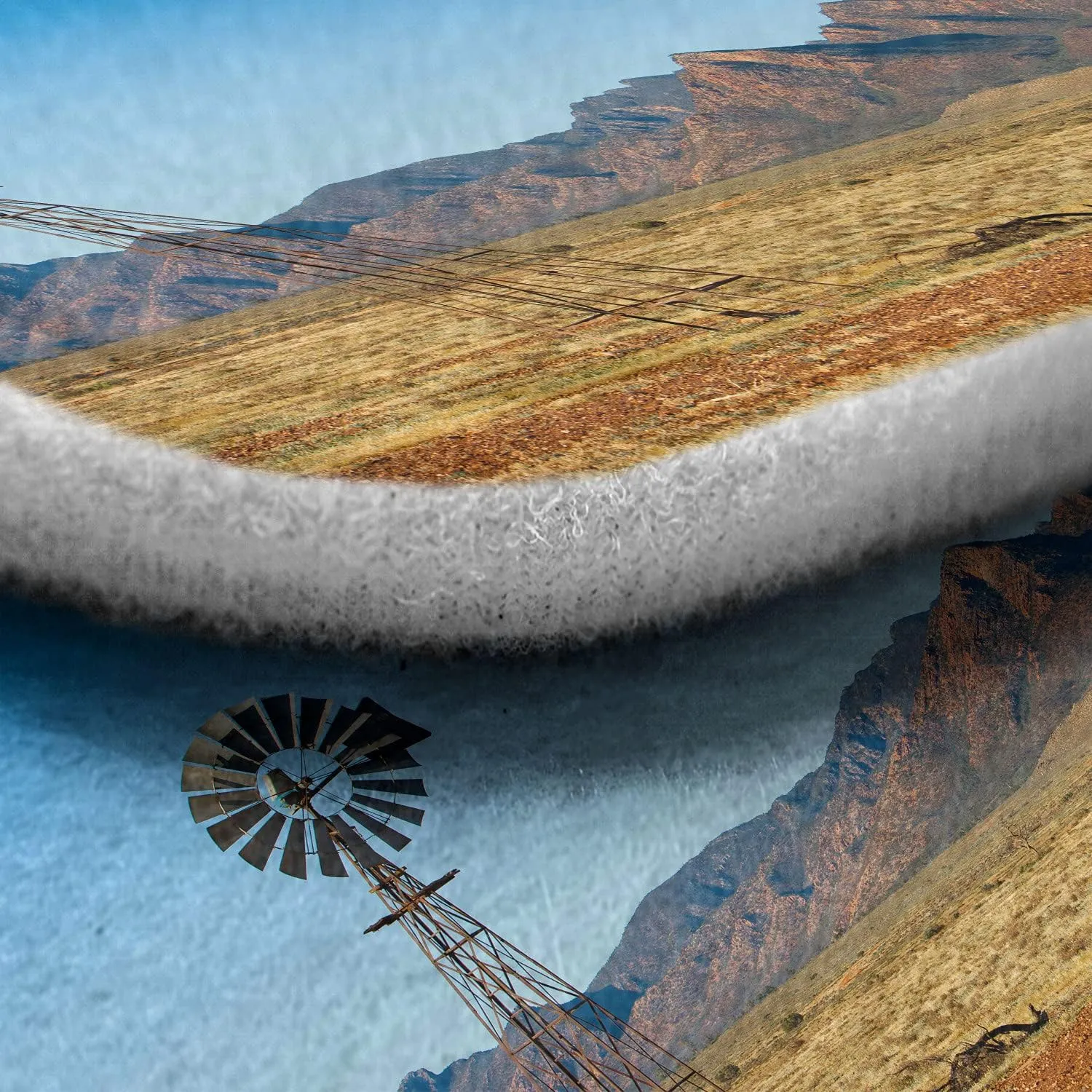 Ambesonne Windmill Car Mat Set of 2, Flinders Ranges South Australia Mountains Barren Land Summer, Front Seat Floor Mat Durable PVC Backing Accesory, 27.5" x 17.9", Earth Yellow Pale Blue