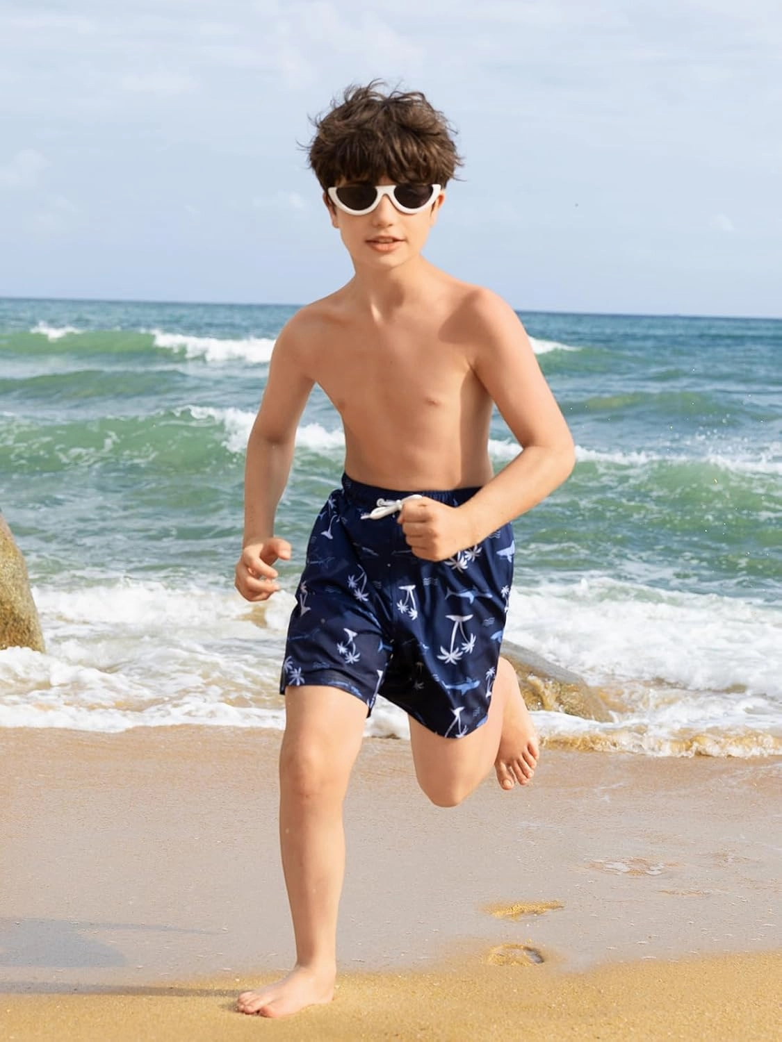 Angel season Boys Swim Trunks with Compression Liner Boxer Brief Teens Swimsuit Youth UPF 50  Board Short Size 7-14Years