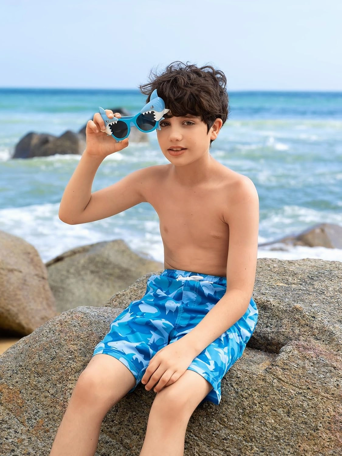 Angel season Boys Swim Trunks with Compression Liner Boxer Brief Teens Swimsuit Youth UPF 50  Board Short Size 7-14Years