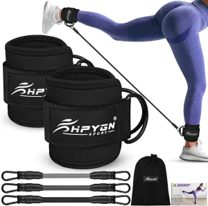 Ankle Resistance Bands, Ankle Bands for Working Out with Cuffs, Resistance Bands for Leg Butt Training Workout Equipment for Kickbacks Hip Gluteus Training Exercises, Ankle Strap with Exercise Bands