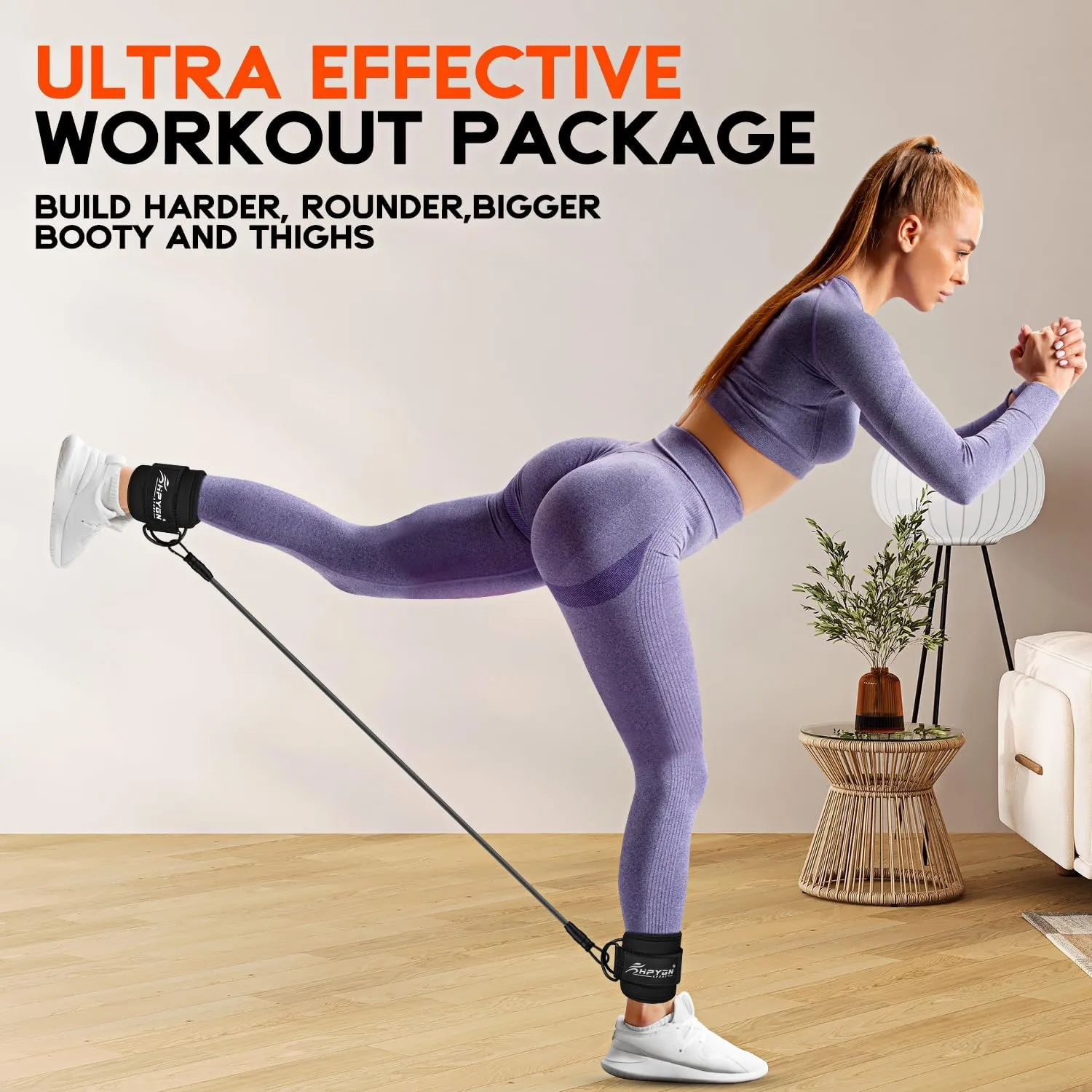 Ankle Resistance Bands, Ankle Bands for Working Out with Cuffs, Resistance Bands for Leg Butt Training Workout Equipment for Kickbacks Hip Gluteus Training Exercises, Ankle Strap with Exercise Bands