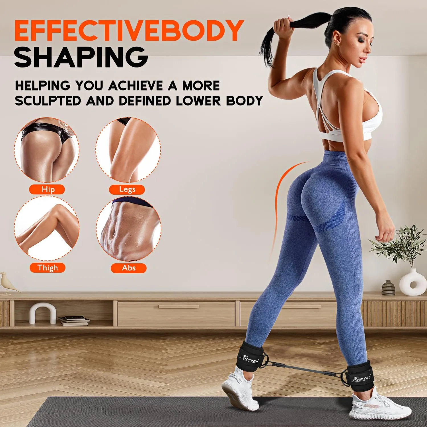 Ankle Resistance Bands, Ankle Bands for Working Out with Cuffs, Resistance Bands for Leg Butt Training Workout Equipment for Kickbacks Hip Gluteus Training Exercises, Ankle Strap with Exercise Bands