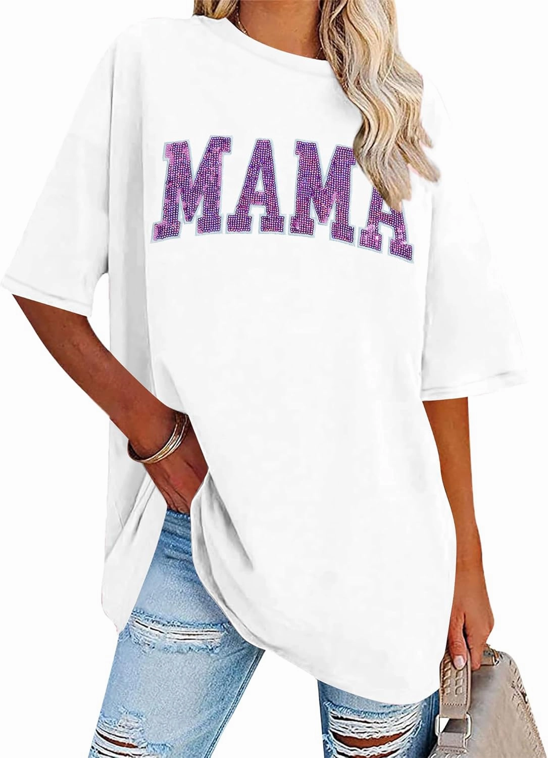 Anti Social Mom Club Shirt Oversized Mama Shirts Funny Mom Life Graphic Tee Casual Short Sleeve Tops