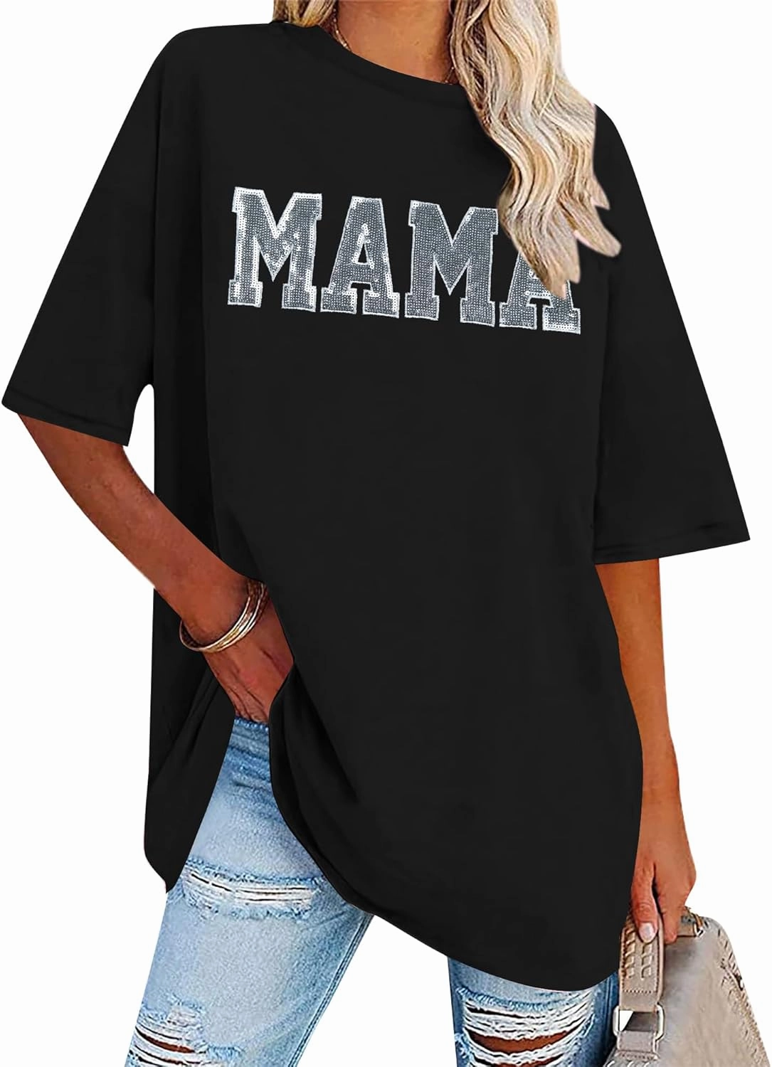 Anti Social Mom Club Shirt Oversized Mama Shirts Funny Mom Life Graphic Tee Casual Short Sleeve Tops