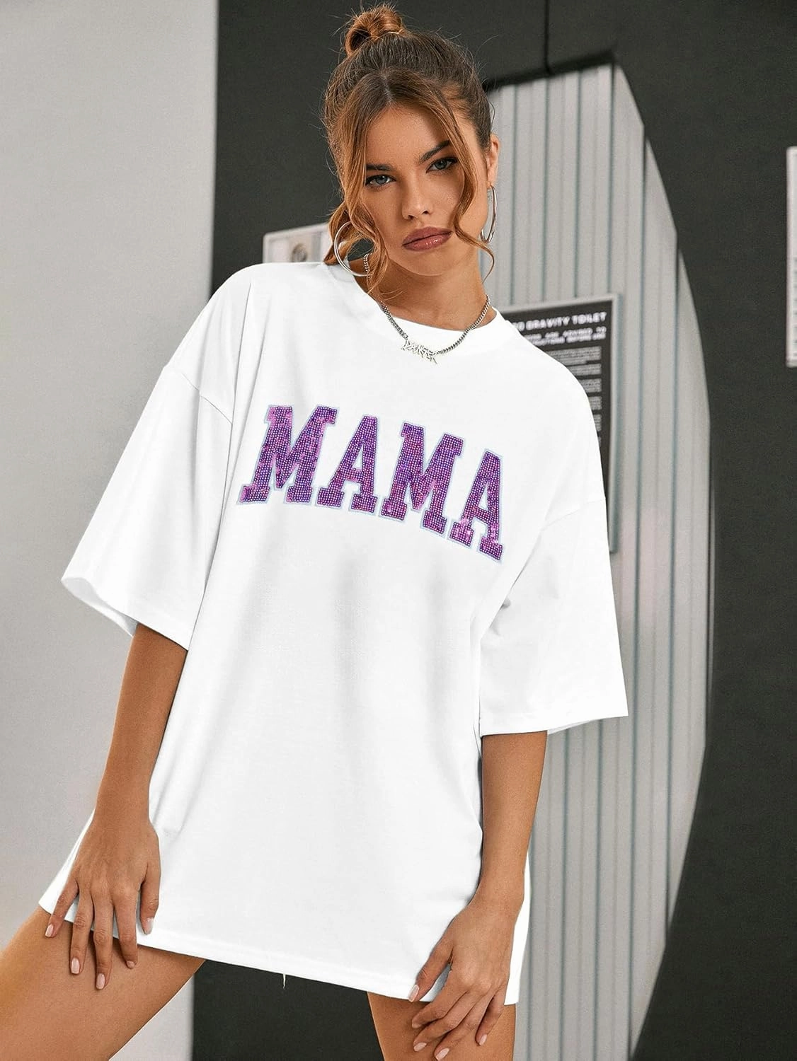Anti Social Mom Club Shirt Oversized Mama Shirts Funny Mom Life Graphic Tee Casual Short Sleeve Tops