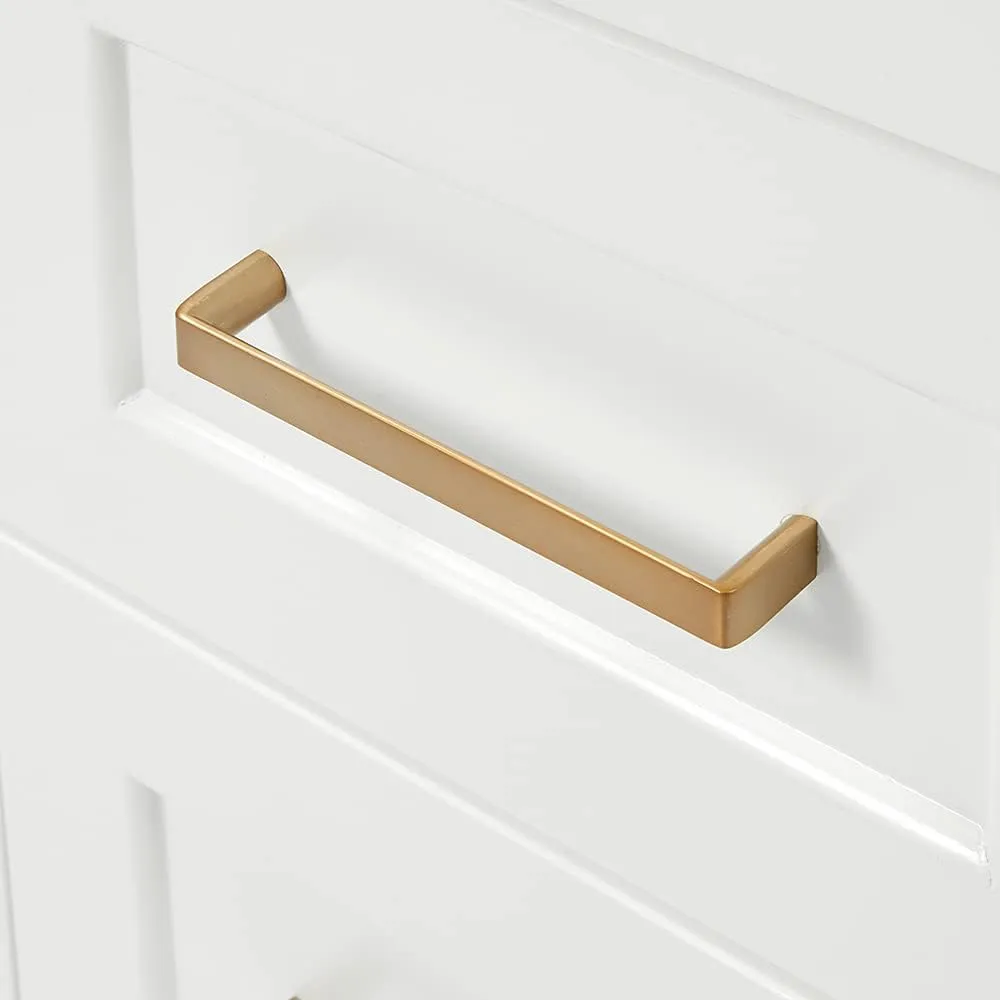 ARIEL 73" White Double Vanity, 1.5" Edge Italian Carrara Marble Countertop & Splash, Rectangular Sink, 4 Soft Closing Doors, 6 Full Extension Dovetail Drawers, Toe Kick, Satin Brass