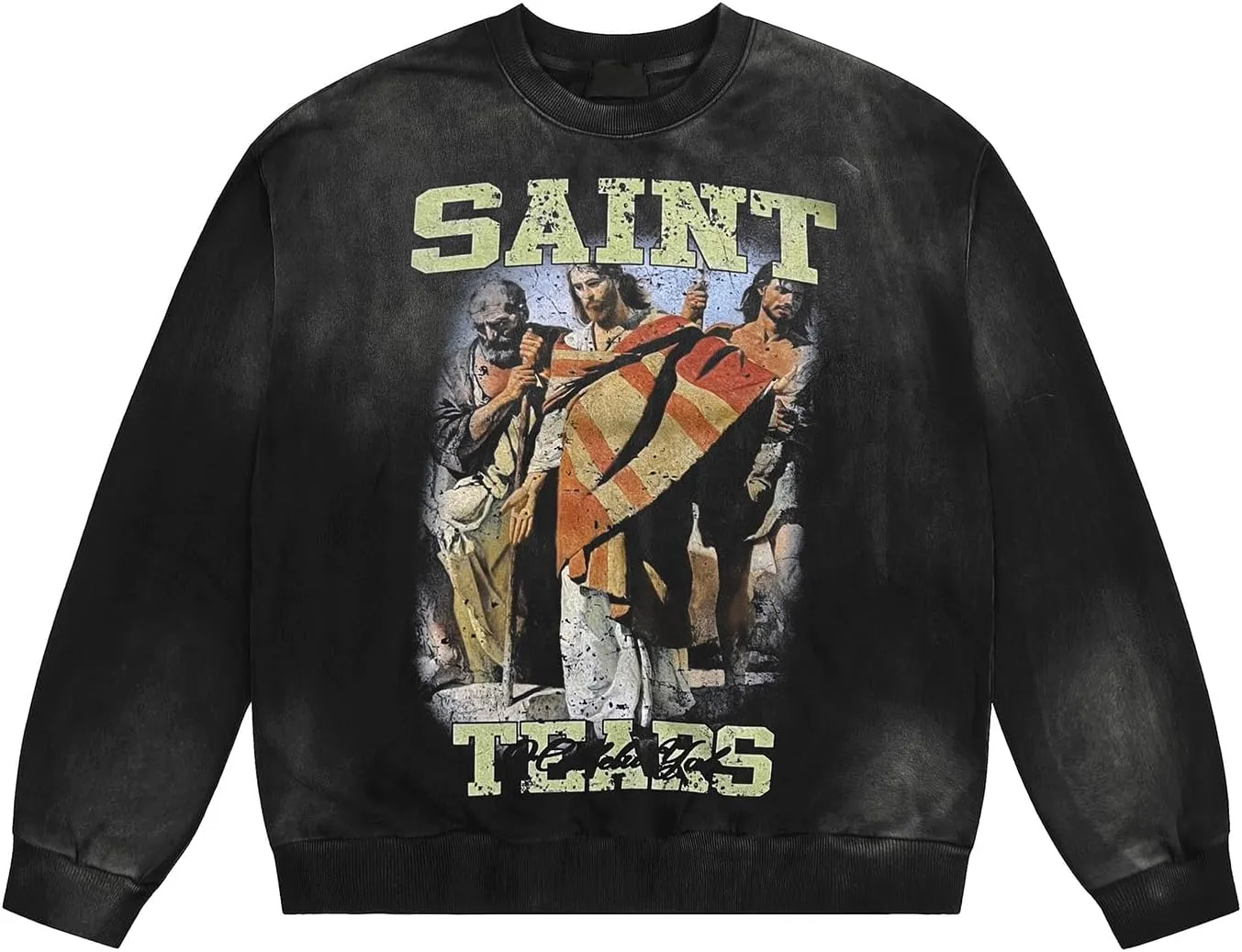 Arnodefrance Men Graphic Sweatshirts Vintage Printing Sweatshirt Cotton Loose Crewneck Hoodies Pullover