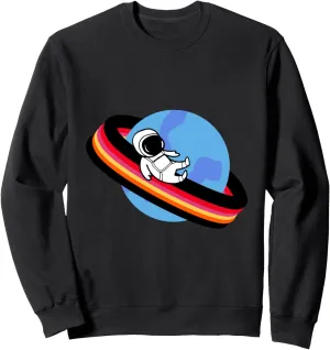 Astronaut Saturn Planet Ringlet Fun Slide Sweatshirt