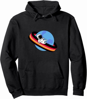 Astronaut Saturn Planet Ringlet Fun Slide Pullover Hoodie