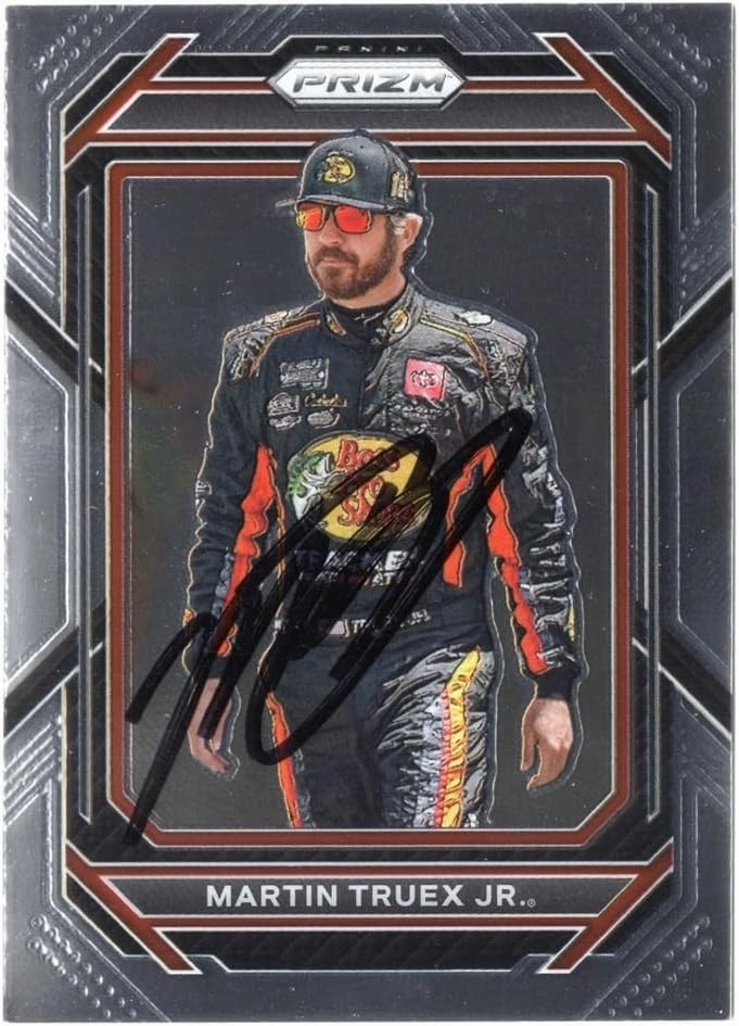 AUTOGRAPHED Martin Truex Jr. 2023 Panini Prizm Racing (#19 Bass Pro Shops Driver) Signed NASCAR Collectible Trading Card with COA